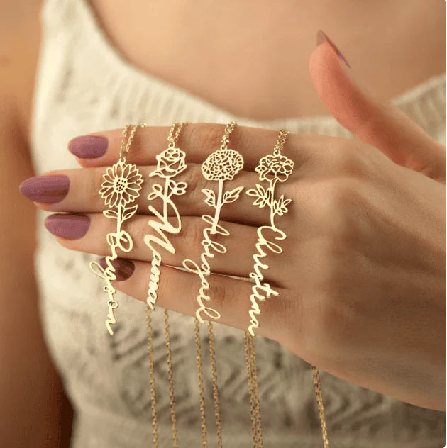 [LIMITED TIME ONLY] No Rain - No Flowers - Never Forget That I Love You | Birth Flower Name Necklace