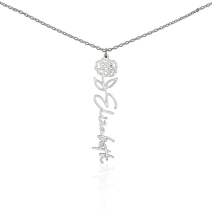 [LIMITED TIME ONLY] No Rain - No Flowers - Never Forget That I Love You | Birth Flower Name Necklace