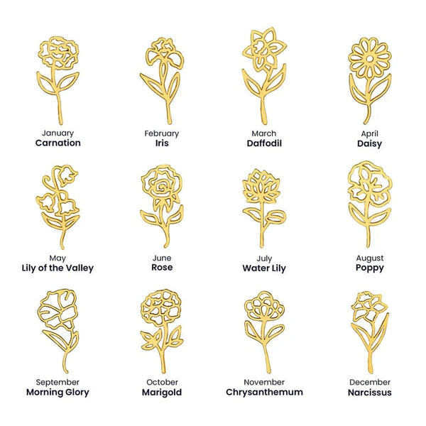 [LIMITED TIME ONLY] No Rain - No Flowers - Never Forget That I Love You | Birth Flower Name Necklace