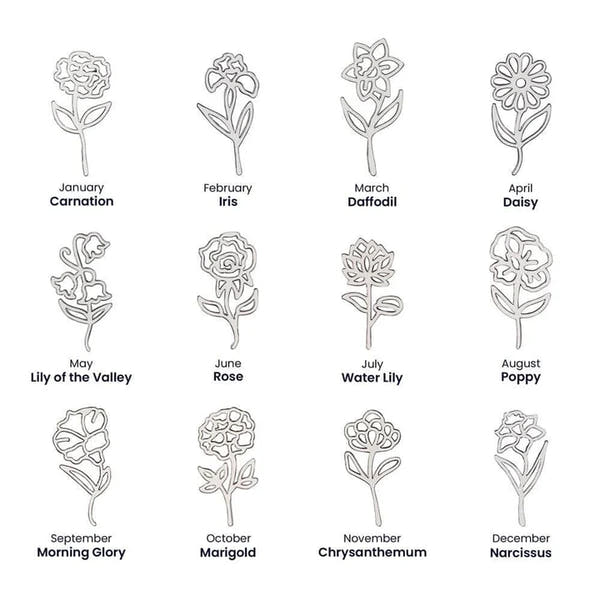 [LIMITED TIME ONLY] No Rain - No Flowers - Never Forget That I Love You | Birth Flower Name Necklace