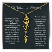 [LIMITED TIME ONLY] No Rain - No Flowers - Never Forget That I Love You | Birth Flower Name Necklace